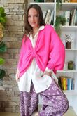 Big Softie Batwing Or Butterfly Knit Hot Pink